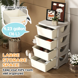 3 Tier Kids Toy Organizer and Storage Bins with 3 Plastic Drawers, Blue