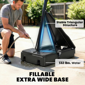 Soozier Portable Basketball Hoop Height Adjustable 8-10 Ft with 47" Shatterproof Backboard, Shock Absorbent Rim, Fillable Base