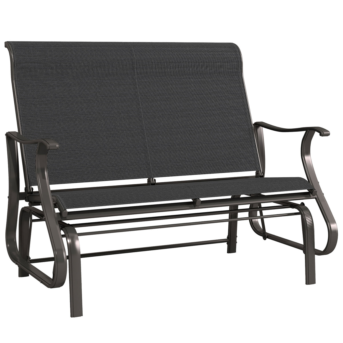 2-Person Outdoor Glider Chair, Patio Glider Rocking Chair with Mesh Seat and Backrest – view 15