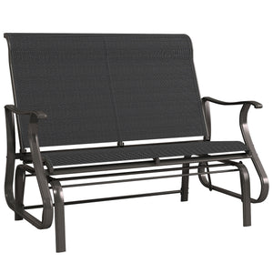2-Person Outdoor Glider Chair, Patio Glider Rocking Chair with Mesh Seat and Backrest – view 15