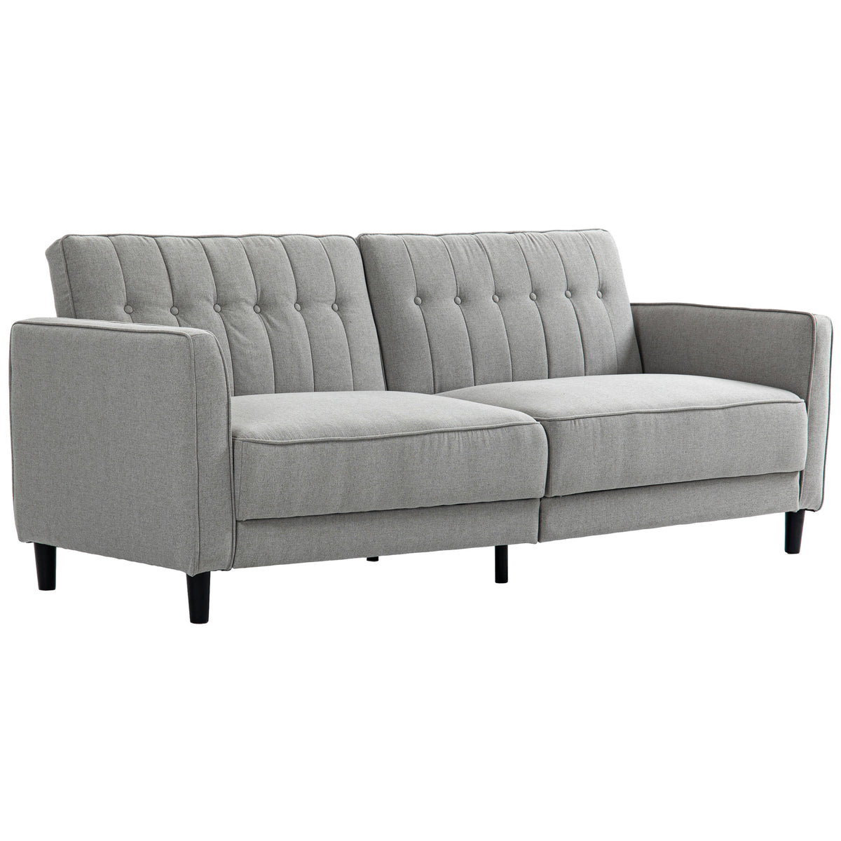 Convertible Bed with Couch, Button Tufted Fabric Sofa Bed with Adjustable Back for Living Room – view 8