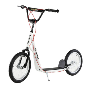Aosom Kids Kick Scooter for 5+ Year Old, Kids Ride on Toy w/ 16'' Inflatable Wheel Dual Brakes