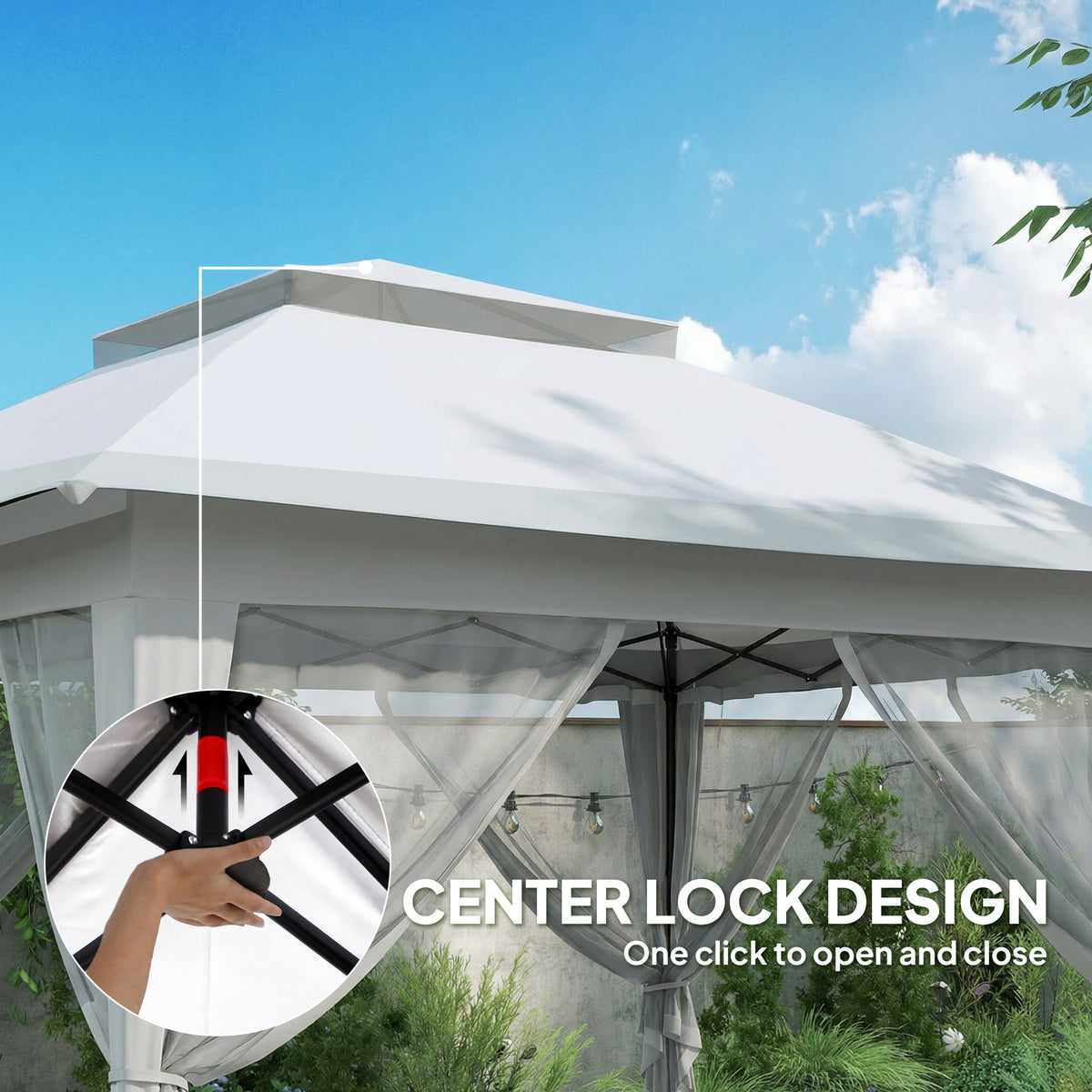 12' x 12' Foldable Pop-up Party Tent Instant Canopy Sun Shade Gazebo Shelter with Steel Frame, Dark Grey – view 10