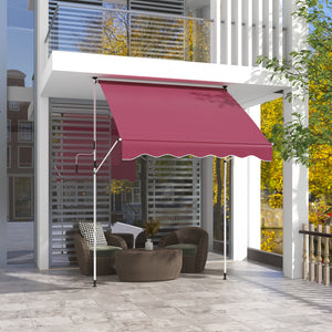 6.6'x5' Manual Retractable Patio Awning Sun Shelter Window Door Deck Canopy, Water Resistant UV Protector – view 14