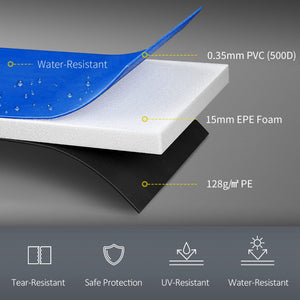 ⌀8ft Trampoline Pad ⌀96" Spring Safety Replacement Gym Bounce Jump Cover EPE Foam, No Holes for Pole, Blue – view 3