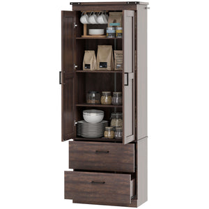 67" Tall Kitchen Pantry Storage Cabinet, Kitchen Pantry Cabinet with Doors, Drawers and Adjustable Shelves – view 8