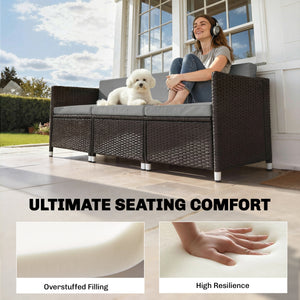Patio Furniture Cushions Water-Repellent Outdoor Loveseat Cushion Removable Covers 23.6" x23.6", Cream – view 11