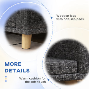 Dog Sofa for Large Dogs with Washable Cover, Anti-slip Foot Pads, Dark Grey – view 5