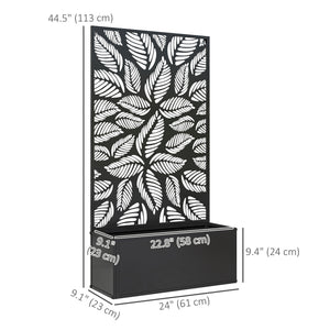 Metal Raised Garden Bed with Privacy Panel, Freestanding or Wall Mounted Outdoor Planter Box for Garden, Patio