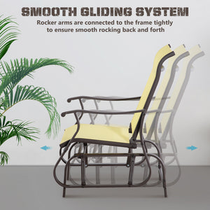 Outdoor Glider Chair, Patio Glider with Steel Frame and Mesh Fabric, Outdoor Chair for Backyard, Garden – view 3