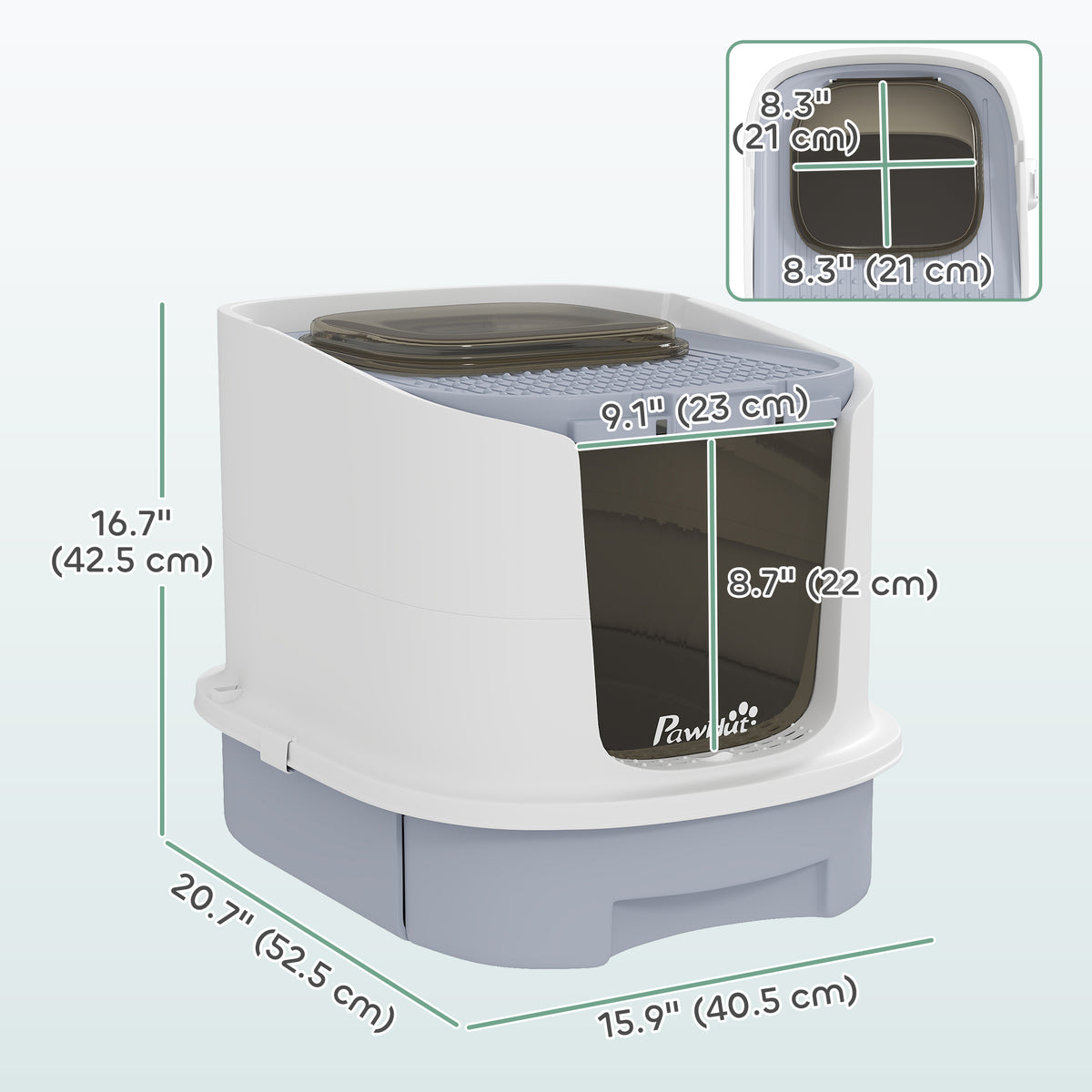 Enclosed Cat Litter Box with Lid, Scoop, Top Entry, Deodorization Bags, Drawer Type Cat Litter Tray – view 9