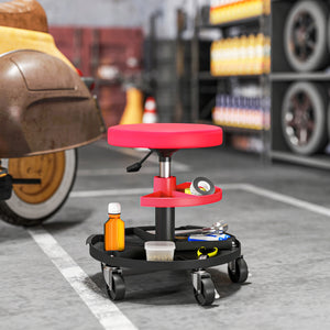 Rolling Garage Stool, 300 LBS Capacity Mechanic Stool with 2.5" Wheels, Tool Trays Storage – view 7