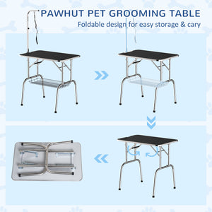 36-inch Dog Grooming Table Stainless Steel QUALITY GUARANTEED with Adjustable Arm and Basket