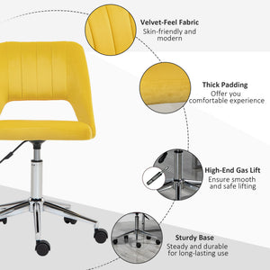 Mid Back Office Chair Velvet Fabric Swivel Scallop Shape Computer Desk Chair, Green – view 27