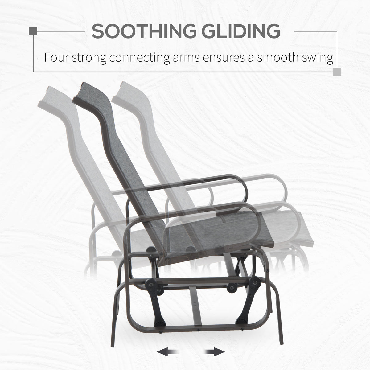 Patio Glider with Breathable Mesh Fabric, Outdoor Glider Chair, Garden Rocking Gliding Seat for Patio – view 6