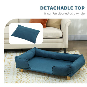 Washable Dog Sofa for Large Dogs, Elevated Pet Couch with Anti-slip Foot Pads, Dark Grey