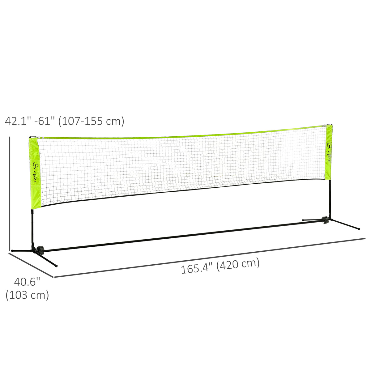 Soozier 10ft Badminton Net, Height Adjustable Outdoor Sports Net with Carry Bag, for Tennis, Pickleball and Volleyball