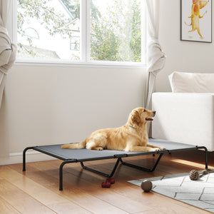 Elevated Dog Bed, Outdoor Dog Cot, Raised Dog Bed for Large Dogs with Breathable Mesh, Beige – view 14