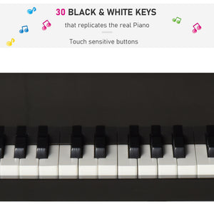 Modern Kids Piano, 30 Keys, Set of 2, Mini Toy for Child, Grand Piano with Music Stand and Bench – view 5