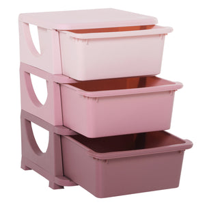 3 Tier Kids Toy Organizer and Storage Bins with 3 Plastic Drawers, Blue