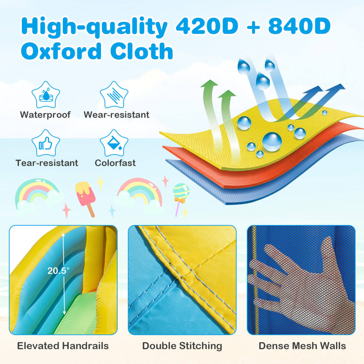 Windmill-themed Inflatable Water Slide Park with Jumping Area and Blower view 6