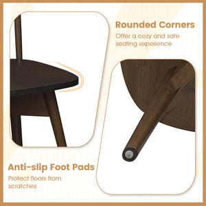 Windsor Dining Chairs Set of 4 Mid Century Rubber Wood Kitchen Chairs with Swivel Seat-Walnut view 8