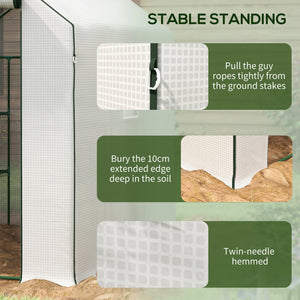 Portable Greenhouse, Walk-In Small Outdoor Green House with 2 Tier U-Shaped Flower Rack Shelves – view 13