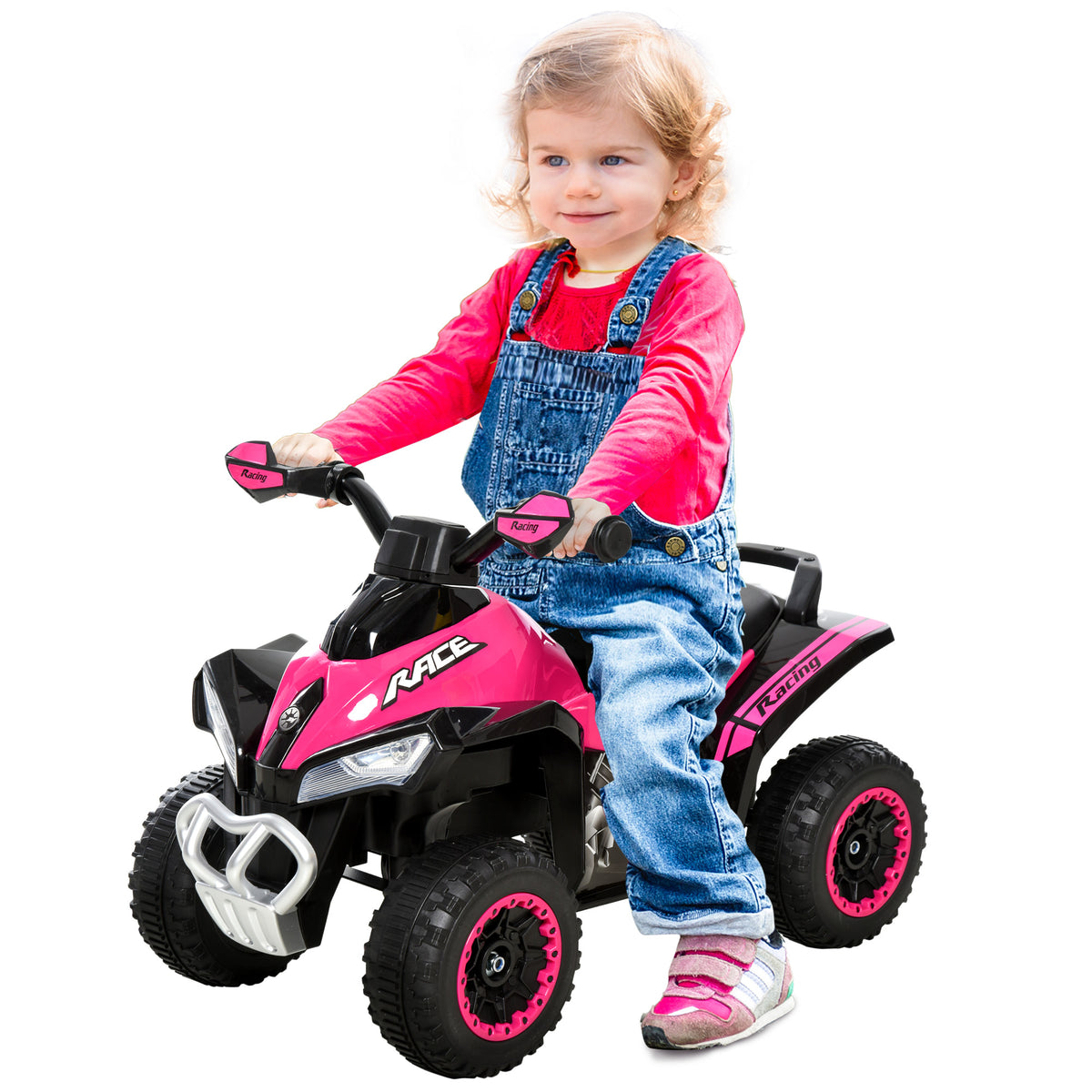 Aosom No Power Baby Ride on Toy for Toddler, Kids Ride on Car Foot to Floor Sliding 4 Wheels  with Music, Lightening, for 18-36 Months