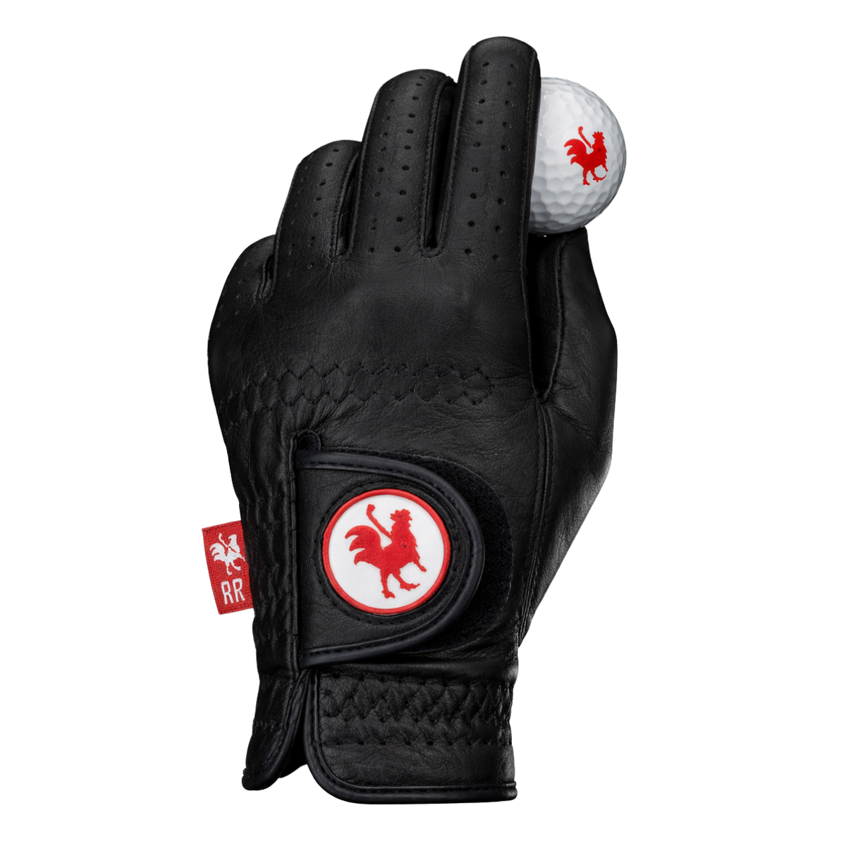 Women's Saddle - Red Rooster Golf AAA Cabretta Leather Golf Glove, black leather