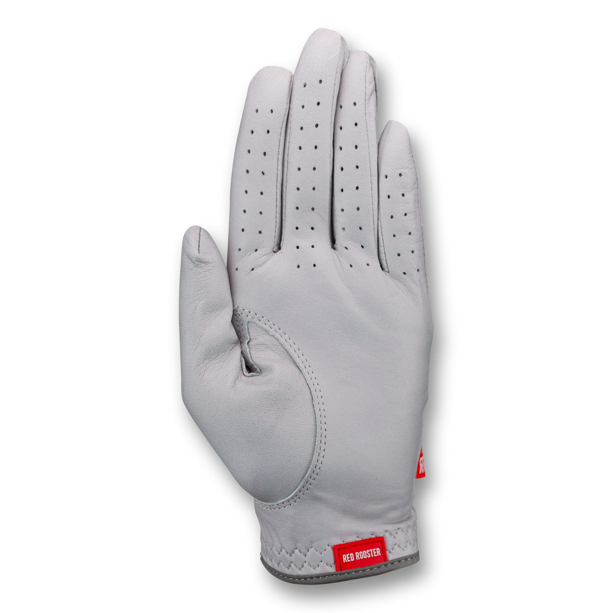 Women's Scots Silver - Red Rooster Golf AAA Cabretta Leather Golf Glove, grey/silver leather