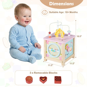 Wooden Activity Cube with Montessori Sensory Toys for 18+ Months Toddlers view 5