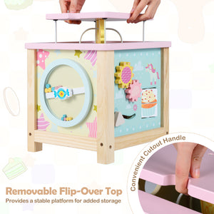 Wooden Activity Cube with Montessori Sensory Toys for 18+ Months Toddlers view 6