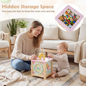 Wooden Activity Cube with Montessori Sensory Toys for 18+ Months Toddlers view 9