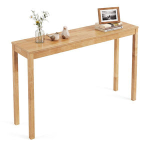 Wooden Console Table Modern Farmhouse Sofa Table with Thickened Top-Natural view 4