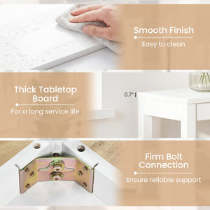 Wooden Console Table Modern Farmhouse Sofa Table with Thickened Top-White view 9