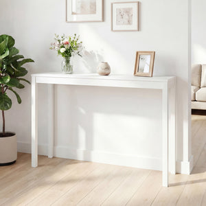 Wooden Console Table Modern Farmhouse Sofa Table with Thickened Top-White view 2