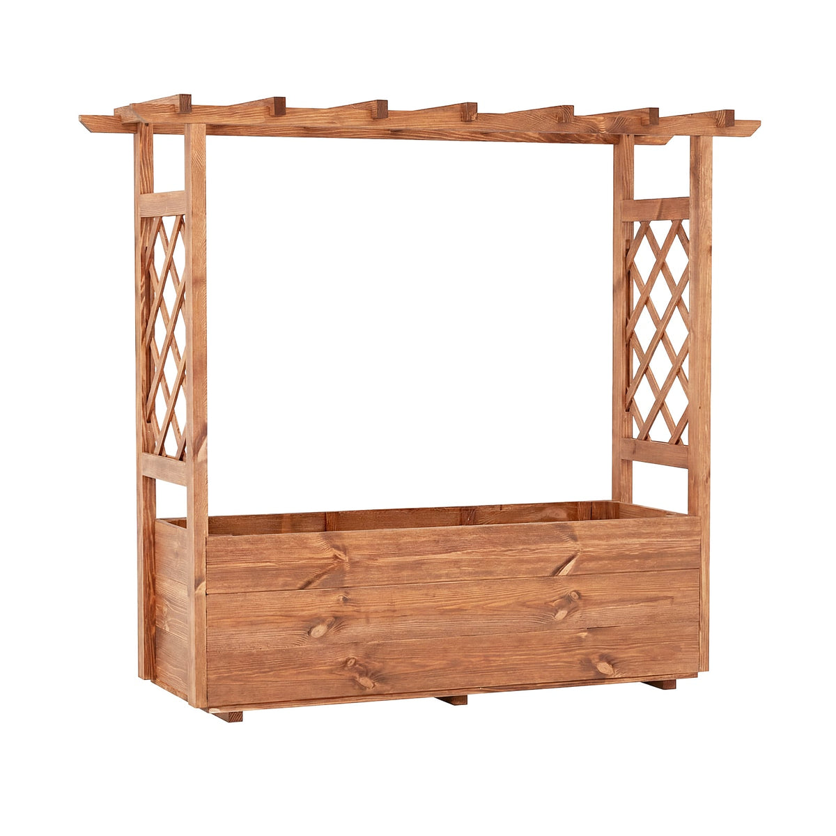 Wooden Elevated Planter Raised Garden Bed with Hanging Roof-Orange view 4