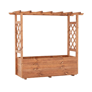 Wooden Elevated Planter Raised Garden Bed with Hanging Roof-Orange view 4