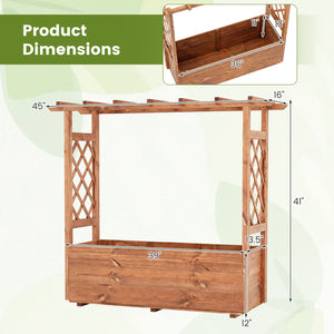 Wooden Elevated Planter Raised Garden Bed with Hanging Roof-Orange view 5