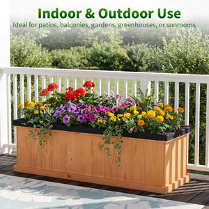 Wooden Raised Garden Bed with Drainage Holes and Liner Solid Fir Wood Planter Box-XL view 6