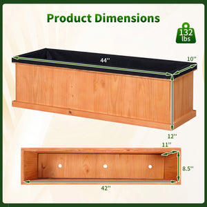 Wooden Raised Garden Bed with Drainage Holes and Liner Solid Fir Wood Planter Box-XL view 5