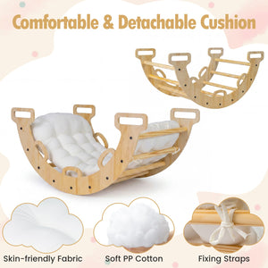 Wooden Rocking Climbing Arch with Cushion Montessori Kids Climber Rocker view 7