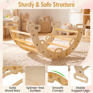 Wooden Rocking Climbing Arch with Cushion Montessori Kids Climber Rocker view 9