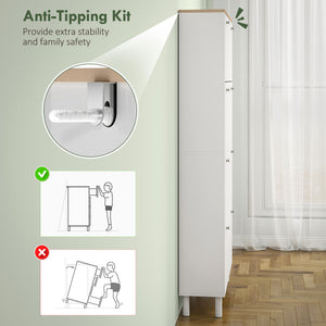 Narrow Shoe Cabinet with 4 Flip Drawers, Shoe Storage Cabinet with Adjustable Shelves, Holds 24–32 Pairs – view 13