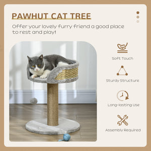 Cat Tree with Scratching Post, Toy Ball, Perch, Small Cat Tower for Indoor Cats - 16" x 16" x 19", Beige – view 10