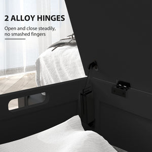 Storage Trunk with 2 Safety Hinges, Modern Entryway Bench with Side Handles, Storage Chest for Living Room – view 4