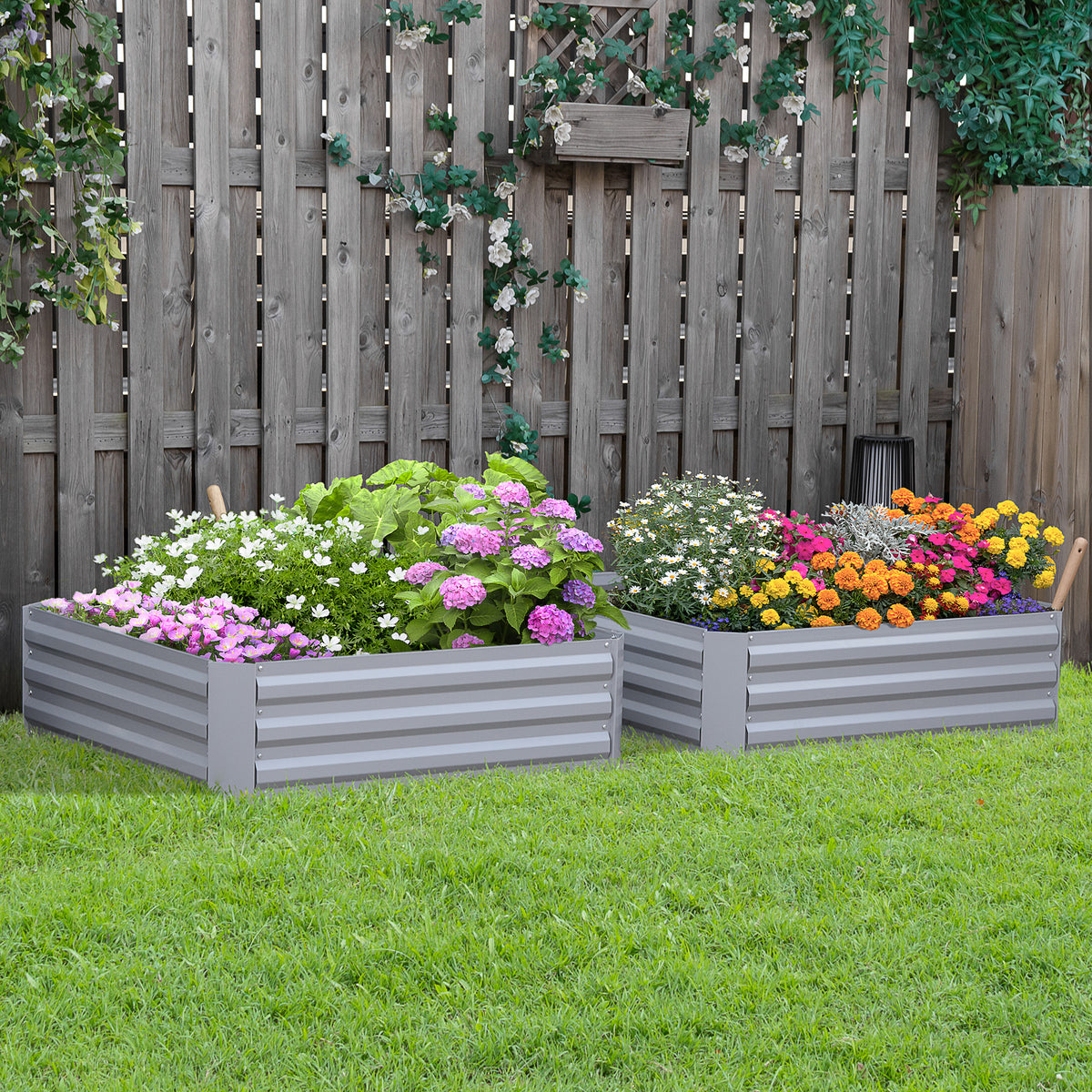 39" x 39" x 12" Set of 2 Raised Garden Bed, Elevated Planter Box with Galvanized Steel Frame for Growing – view 13