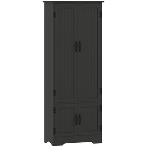 48" 4-Door Storage Cabinet Multi-Storey Large Space Pantry with Adjustable Shelves Black – view 15