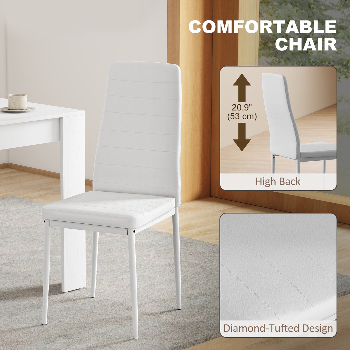 Dining Table Set for 2, Square Kitchen Table and Chairs – view 11