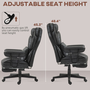 Big and Tall Office Chair with Foot Rest, 400LBS High Back Desk Chair with Padded Armrests, Lumbar Support – view 6